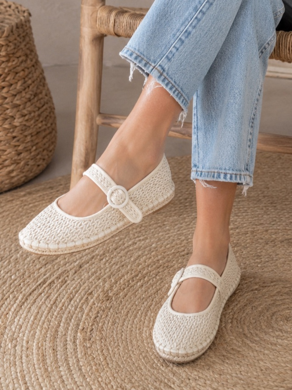 Chinese Laundry Woven Espadrille Mary Jane Flats Size 8 NWOT